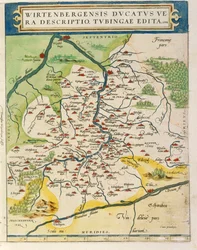 Mapa de Wurtemberg, de Theatrum Orbis Terrarum por Abraham Ortelius