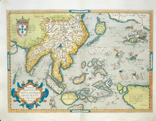 Mapa de las Indias, del Theatrum Orbis Terrarum por Abraham Ortelius