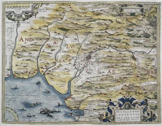 ORTELIUS, Abraham (1527-1598). Theatrum Orbis Terrarum. 1570. Se considera el primer atlas moderno. CHAVES, Jerónimo de (1523-1574). Matemático, astrónomo y navegante. Mapa de Andalucía occidental. Basado en el mapa de Hieronimus Chiaves (Jerónimo d