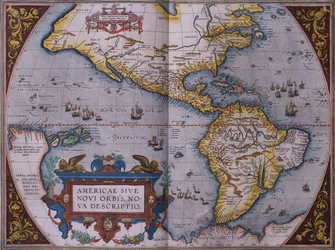 Mapa de Ortelius del Nuevo Mundo