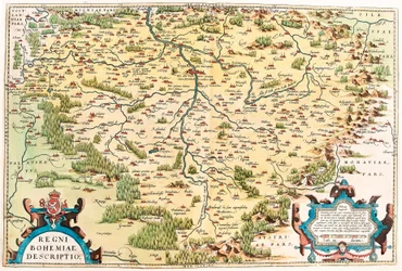 Descripción del reino de Bohemia. Mapa geográfico del territorio de Bohemia de 