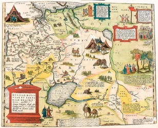 Russiae, Moscoviae y Tartariae descriptio. Auctore Antonio Ienkensono Anglo, edita Londini anno 1562 Mapa geográfico del territorio de Rusia de 