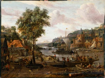 Barcos de vela, siglo XVII o principios del XVIII