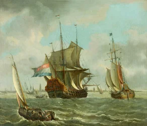 Shipping off Amsterdam (óleo sobre lienzo)