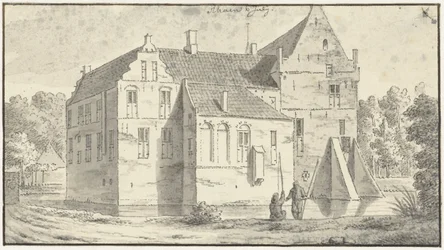 La casa de Rhaen en Overijssel, frente a dos pescadores