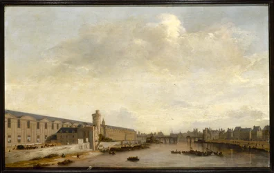 La Gran Galería del Louvre, con la Puerta Nueva y la Tour de Bois, hacia 1640 (óleo sobre madera)