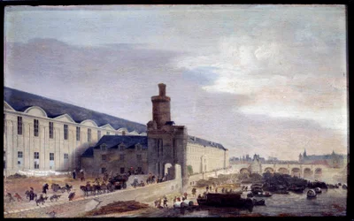 Vista de Porte Neuve y Galerie du Louvre alrededor de 1640