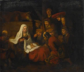 Abraham van Dyck Adoración de los pastores
