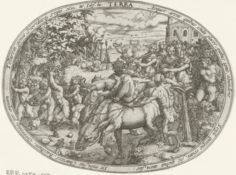 Procesión Triunfal de Baco y Sileno: El Elemento Tierra Terra (título sobre el objeto) Los cuatro elementos (título de la serie)