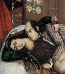 Amantes abrazados, segunda mitad del siglo XIX