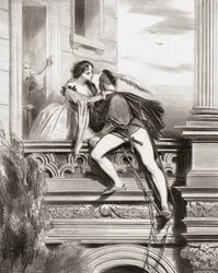 Romeo y Julieta. Escena del balcón. (impresión)