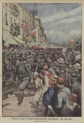 En Salónica, el desfile de los contingentes italianos admirados por la población y las tropas aliadas