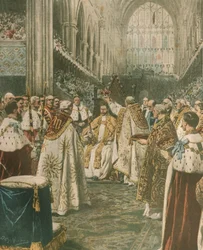 Ilustración de portada de la coronación del rey Jorge V; Londres, Inglaterra