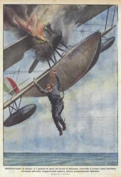 Desde el hidroavión en llamas se lanzó al mar cerca de Siracusa, logrando permanecer casi