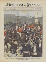 Los alcaldes de Francia, después del banquete de 22,000 cubiertos, acompañan al presidente Loubet al Elíseo