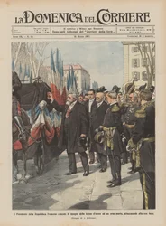 El Presidente de la República Francesa concede las insignias de la Legión de Honor a un héroe muerto