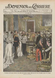 El bautismo de la infanta Beatriz, tercera hija de los Soberanos de España, en la sala del trono
