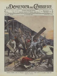 Impaciencia vandálica, trabajadores que destruyen los vagones de un tren en Nápoles obligado a una larga parada por una avería