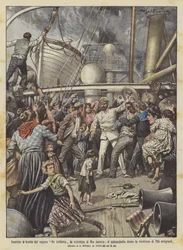 Incendio a bordo del vapor Re Umberto cerca de Río de Janeiro, el comandante lo controla