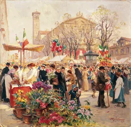 Italia, Milán, Exposición de Flores en Piazza Sant