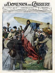 Jacques de Lesseps (1883-1927) a su llegada a Canadá en 1910. Ilustración de Achille Beltrame para la 