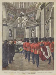 La llegada del cuerpo de la Reina Victoria de Inglaterra al mausoleo de Frogmore, donde fue sepultada