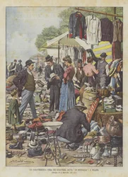 La característica feria de los traperos, llamada de Sinigallia en Milán