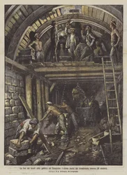 El fin de los trabajos del túnel del Simplón, la última piedra del revestimiento interior (18 de octubre)