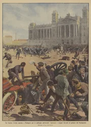 La trágica revuelta obrera en Budapest por el sufragio universal, barricadas y sangre frente