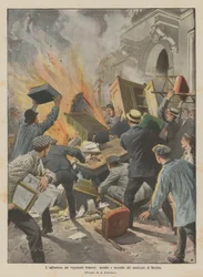 La agitación de los viticultores franceses, asalto e incendio del ayuntamiento de Beziers