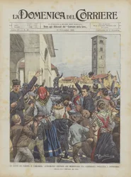 Las luchas de los partidos en Lombardía, demócratas cristianos que impiden una conferencia socialista en Incino-Erba