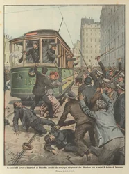 Las crisis laborales, tranviarios de Filadelfia asaltados por compañeros huelguistas que defienden con violencia