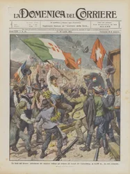 Las fiestas del trabajo, entusiasmo de los mineros italianos por el túnel del Loetschberg