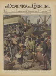 Los eventos de la guerra italo-turca, llegada a Nápoles de los italianos, especialmente obreros