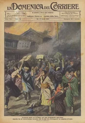 El infierno en las calles de Tokio, por una formidable explosión seguida de un violentísimo incendio