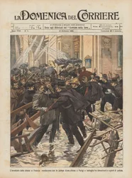 El inventario de las iglesias en Francia, inundación con las bombas de una iglesia en París y batalla