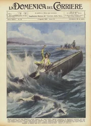 Mientras conducía en el Lago Maggiore, cerca de Angera, un fuera de borda recién comprado