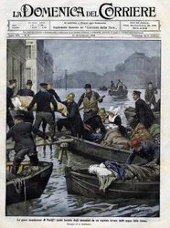 Rescate de los enfermos en París durante las inundaciones de febrero de 1910. Portada de la 