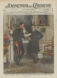 Despertar del liberalismo en España, el rey Alfonso XIII en conversación con el ministro Canalejas