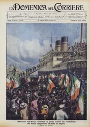 Regresan del África Oriental las primeras filas de combatientes que han conquistado un Imperio para Italia