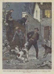 Descubrimiento de una Fábrica de Monedas Falsas en Roma, Los Agentes de Policía, Disfrazados, Atrapan a los Falsificadores