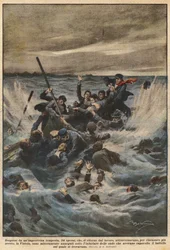 Sorprendidos por una tormenta repentina, 34 obreros, que, de regreso del trabajo, cruzaban