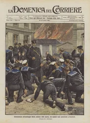 Sumisión al almirante Birilef, ministro de la marina, de los marineros rusos amotinados en Cronstadt