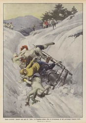 Deportes de invierno, durante una carrera de bobsleigh en Engadina algunos trineos se volcaron y altos