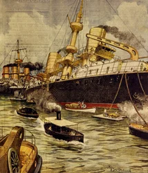 El acorazado Andrea Doria encallado cerca de Gallipoli