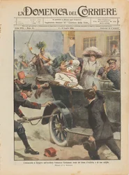 El asesinato del Archiduque Francisco Fernando de Austria y su esposa en Sarajevo, 28 de junio de 1914
