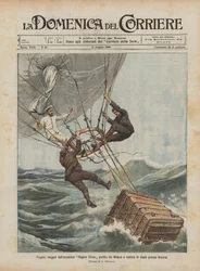 Trágico viaje del aerostato Regina Elena partiendo de Milán y cayendo al mar cerca de Ancona