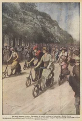 Un nuevo tipo de deporte, un grupo de actrices parisinas compite, en Saint Cloud, en una carrera...