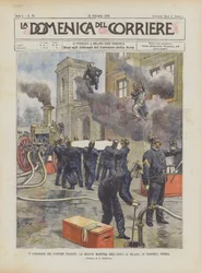 V Congreso de Bomberos Italianos, la gran maniobra en la Arena de Milán, el domingo pasado