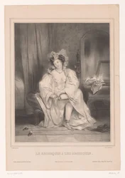 La mujer joven se quita el modelo de pan Le brodequin / The brodequin (título sobre objeto) Ropa de mujer (título de la serie)